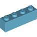 LEGO Medium Azure Brick 1 x 4 (3010 / 6146)