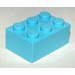 LEGO Medium azuurblauw Steen 2 x 3 (3002)