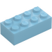 LEGO Medium Azure Brick 2 x 4 (3001 / 3556)