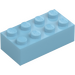 LEGO Medium Azure Klods 2 x 4 (3001 / 72841)