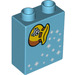 LEGO Azure moyen Duplo Brique 1 x 2 x 2 avec Bag avec Stars avec tube inférieur (15847 / 21151)