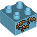 LEGO Medium Azure Duplo Brick 2 x 2 with shrimp (3437 / 24958)