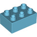 LEGO Medium azuurblauw Duplo Steen 2 x 3 (87084)