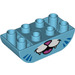 LEGO Mittleres Azure Duplo Backstein 2 x 4 mit Gebogen Unterseite mit Cats mouth (36506 / 98224)