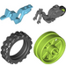 LEGO Medium asurblå Flywheel Dirt Bike with Lime Rear Wheel