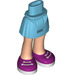 LEGO Medium Azure Hip with Basic Curved Skirt with Magenta Shoes and White Laces with Thick Hinge (35634 / 36180)