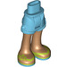 LEGO Mittleres Azure Hüfte mit Rolled Oben Shorts mit Lime Sandals mit dickem Scharnier (11403)