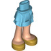 LEGO Mittleres Azure Hüfte mit Kurz Doppelt Layered Skirt mit Gold shoes (35629 / 92818)
