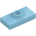 LEGO Medium Azure Plate 1 x 2 with 1 Stud (with Groove and Bottom Stud Holder) (15573)