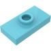 LEGO Medium Azure Plate 1 x 2 with 1 Stud (with Groove and Bottom Stud Holder) (15573)