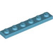 LEGO Mittler Azurblau Platte 1 x 6 (3666)