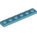 LEGO Medium Azure Plate 1 x 6 (3666)