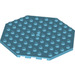 LEGO Medium Azure Plate 10 x 10 Octagonal with Hole (89523)