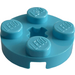 LEGO Medium Azure Plate 2 x 2 Round with Axle Hole (4032)