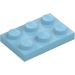 LEGO Średni Azure Płytka 2 x 3 (3021)