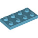 LEGO Mittler Azurblau Platte 2 x 4 (3020)