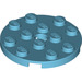 LEGO Medium Azure Plate 4 x 4 Round with Hole and Snapstud (60474)