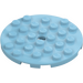 LEGO Medium Azure Plate 6 x 6 Round with Pin Hole (11213)