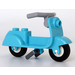 LEGO Medium Azure Scooter with Dark Stone Gray Stand and Medium Stone Gray Large Handlebars