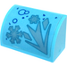 LEGO Medium azuurblauw Helling 1 x 2 Gebogen met Ice Crystal en Snowflake - Links Kant Sticker (37352)