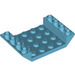 LEGO Medium azuurblauw Helling 4 x 6 (45°) Dubbele Omgekeerd met Open Midden zonder gaten (30283 / 60219)