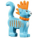 LEGO Medium Azure Standing Cat with Orange Mohawk and Collar
