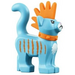 LEGO Medium Azure Standing Cat with Orange Mohawk and Collar (66120)