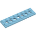 LEGO Středně azurová Technic Deska 2 x 8 s otvory (3738)