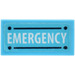 LEGO Medium Azure Tile 1 x 2 with &#039;EMERGENCY&#039; Sticker with Groove (3069)