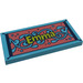 LEGO Medium Azure Tile 2 x 4 with &quot;Emma&quot; on Floral Carpet (56596 / 87079)