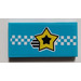 LEGO Medium Azure Tile 2 x 4 with Shooting Star Sticker (87079)