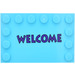 LEGO Medium Azure Tile 4 x 6 with Studs on 3 Edges with Welcome Sticker (6180)