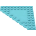 LEGO Medium azuurblauw Wig Plaat 10 x 10 zonder Hoek zonder Studs in het midden (92584)