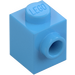 LEGO Mittelblau Stein 1 x 1 mit Noppe auf Ein(e) Seite (87087)