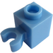 LEGO Medium Blue Brick 1 x 1 with Vertical Clip (Open &#039;O&#039; Clip, Hollow Stud) (60475 / 65460)