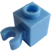 LEGO Mittelblau Stein 1 x 1 mit Vertikal Clip (Offener &#039;O&#039; Clip, Hohlnoppe) (60475 / 65460)