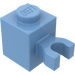 LEGO Medium Blue Brick 1 x 1 with Vertical Clip (&#039;U&#039; Clip, Solid Stud) (30241 / 60475)