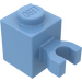 LEGO Medium blauw Steen 1 x 1 met Verticaal Klem (&#039;U&#039;-clip, Solide Stud) (30241 / 60475)