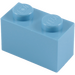LEGO Mittelblau Backstein 1 x 2 mit Unterrohr (3004 / 93792)