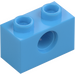 LEGO Bleu Moyen Brique 1 x 2 avec Trou (3700)