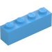 LEGO Medium blå Kloss 1 x 4 (3010 / 6146)