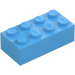 LEGO Medium Blue Brick 2 x 4 (3001)