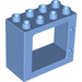 LEGO Medium blauw Duplo Deur Kader 2 x 4 x 3 met vlakke rand (61649)