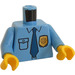 LEGO Mellanblå Minifigur Kropp Collared Skjorta med Button Pocket, Sheriff&#039;s Bricka, och Blå Tie (76382 / 88585)