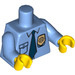 LEGO Medium blauw Minifigure Torso Collared Shirt met Button Pocket, Sheriff&#039;s Badge, en Blauw Tie (76382 / 88585)