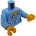 LEGO Medium blauw Minifiguur Torso Polo Shirt met Wit Accents, Shell Halsketting (973 / 76382)