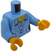 LEGO Mittelblau Minifigure Torso Polo shirt mit Weiß Accents, Shell Necklace (973 / 76382)