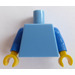 LEGO Mittelblau Schmucklos Torso mit Blau Arme und Gelb Hände (973 / 76382)