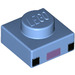 LEGO Bleu moyen assiette 1 x 1 avec 2 Noir Squares et Medium Lavender Rectangle (Minecraft Axolotl Face) (1015 / 3024)