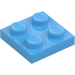 LEGO Medium blauw Plaat 2 x 2 (3022 / 94148)